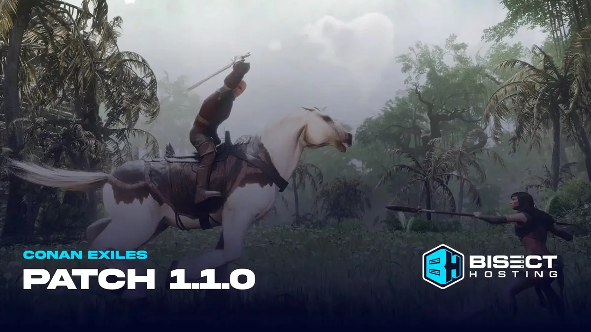 Conan Exiles May Update (Patch 1.1.0): Patch Notes, Server Browser Improvements, Saddle Dyeing, & more — cover image